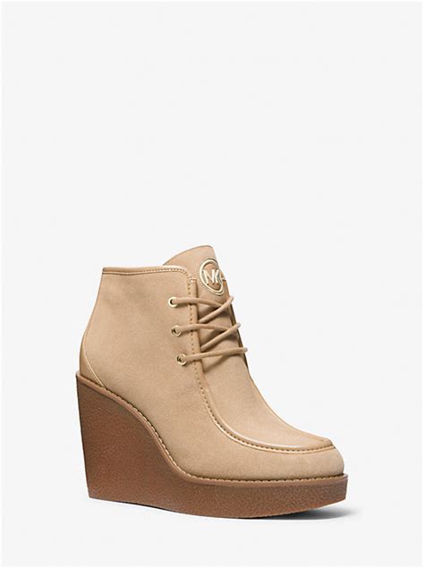 michael kors rye suede wedge boot|michael kors white wedge sandals.